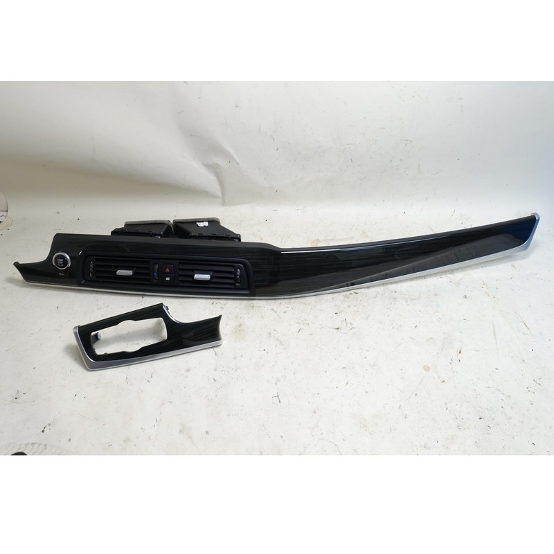 11-16 BMW F10 5-Series Front Dashboard Wood Trim Pair Anthracite Fine Line OEM
