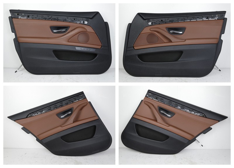 11-16 BMW F10 Front Rear Left Right Door Card Panel Leather CINNAMON BROWN OEM