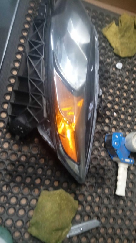 2015 Honda Civic Left Headlight Assembly - Hazy Condition, 58K Miles, Red