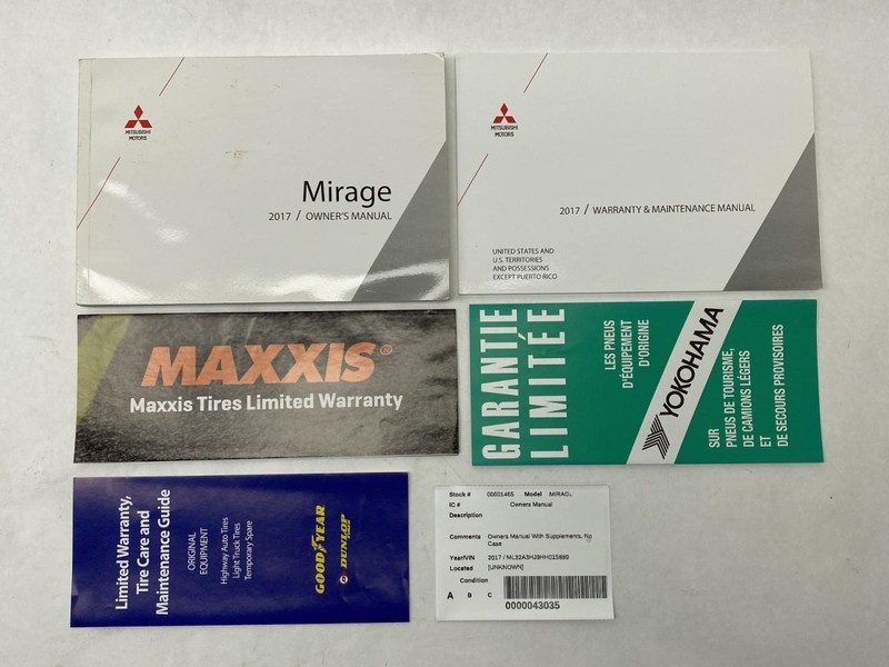 Owners Manual 2017 Mitsubishi Mirage 86008
