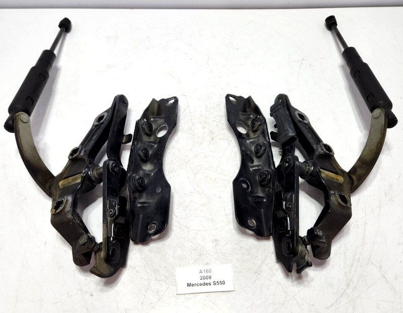 ✅ 2007-2014 OEM Mercedes W221 S550 Front Left Right Side Hood Hinge Black SET