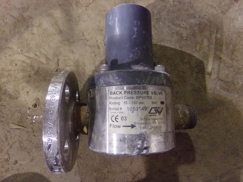 Griffco BPV0755 Back Pressure Valve *FREE SHIPPING*