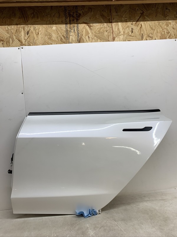 Tesla Model 3 Rear Left Exterior Door Shell White OEM 37024