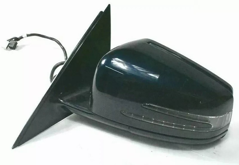 10-13 Mercedes W221 S400 S63 AMG Left Driver Side Rear View Door Mirror Blue OEM