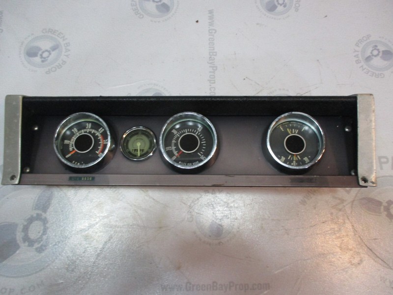 Vintage 1960's Marine Boat Padded Aluminum Dash Board Gauge Cluster 21" x 5.25"