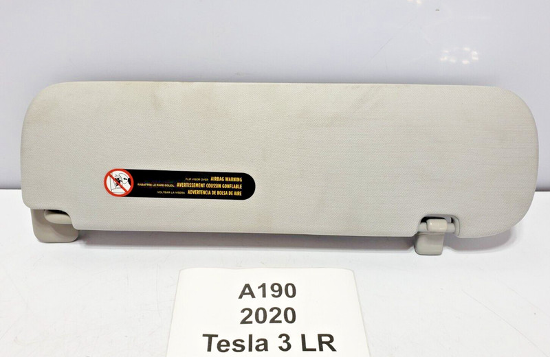 ✅ 2017-2023 OEM Tesla Model 3 Y Front Left Driver Side Sunvisor Sun Visor Gray