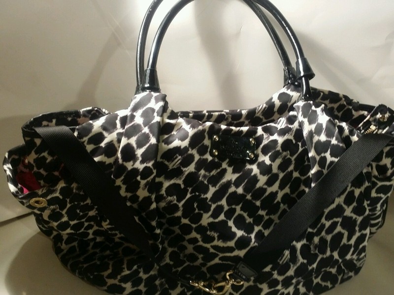 Kate SpadeBlack & White patent Leather Canvas Tote & Baby Diaper Bag!