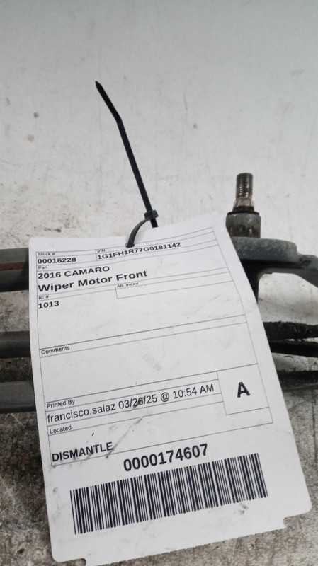 Used Windshield Wiper Motor fits: 2016 Chevrolet CamaroGrade A