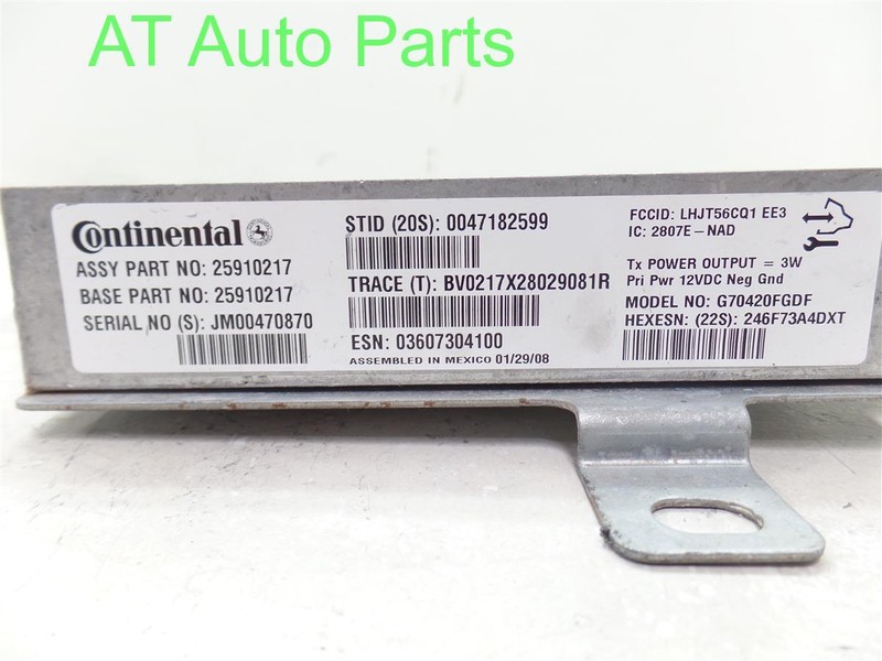 06 07 08 09 10 SRX CTS IMPALA MONTE CARLO ONSTAR COMMUNICATION MODULE 25910217