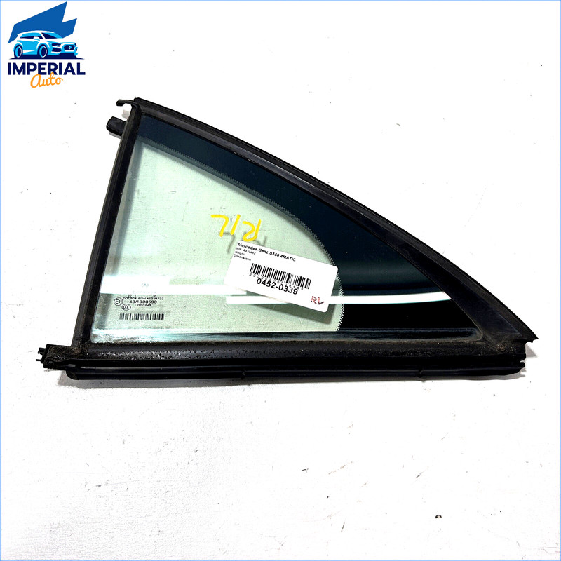 2007-13 MERCEDES S550 REAR LEFT DRIVER SIDE DOOR QUARTER WINDOW FIXED GLASS OEM