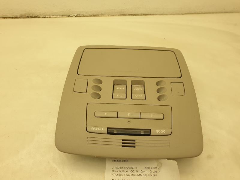 07-10 LEXUS ES350 BEIGE FRONT OVERHEAD ROOF CONSOLE ASSEMBLY