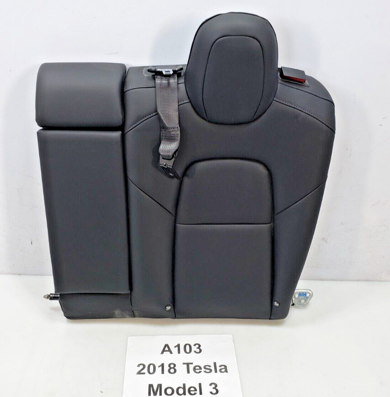 ✅ 17-20 OEM Tesla Model 3 Rear Left Driver Side Seat Upper Cushion Leather Black