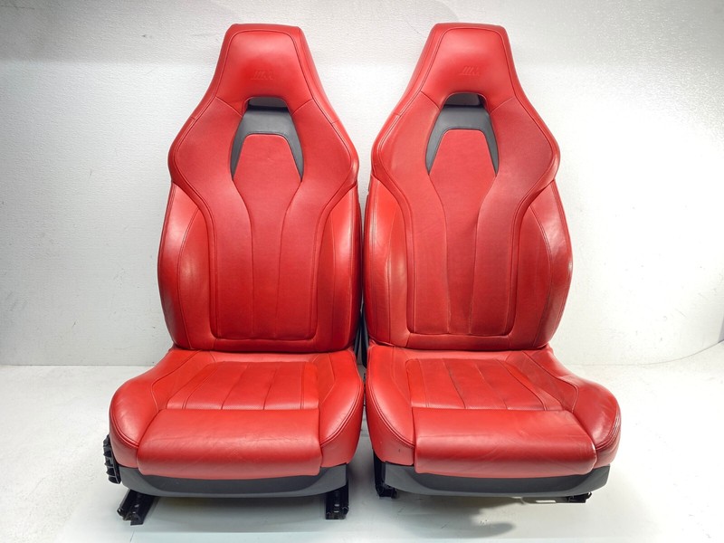 15-19 BMW F85 F86 X5 X6 M Front Left Right Seat Red Leather Mugellorot Set* OEM✅