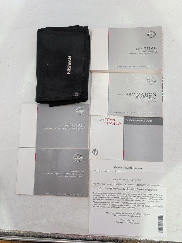 2017 NISSAN TITAN Owners Manual Navigation Guide Set S SV SL Pro-4X Platinum