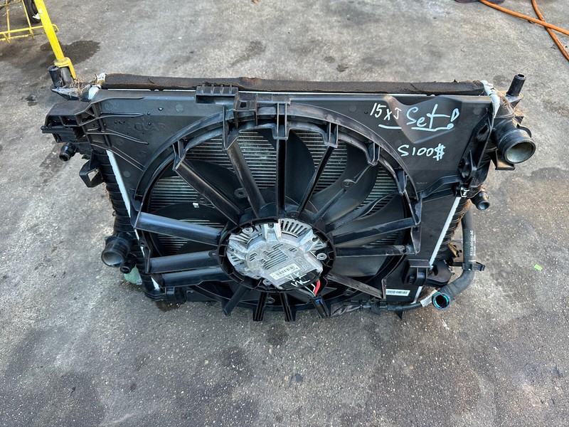 10-19 Jaguar X351 XJ XFR Radiator A/C AC Condenser Intercooler Fan Assembly OEM