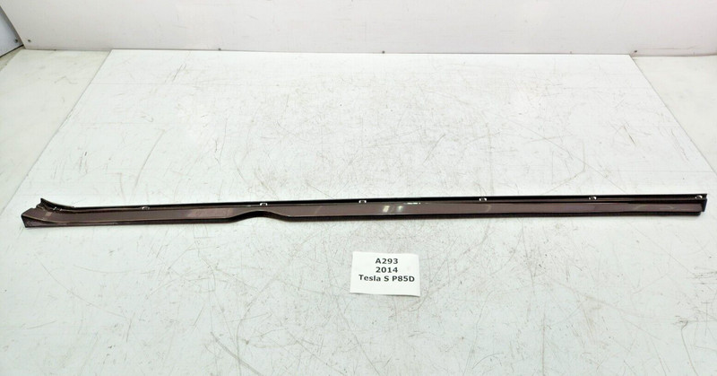 ✅ 12-20 OEM Tesla Model S Right Passenger Rocker Panel Scuff Plate Molding Brown