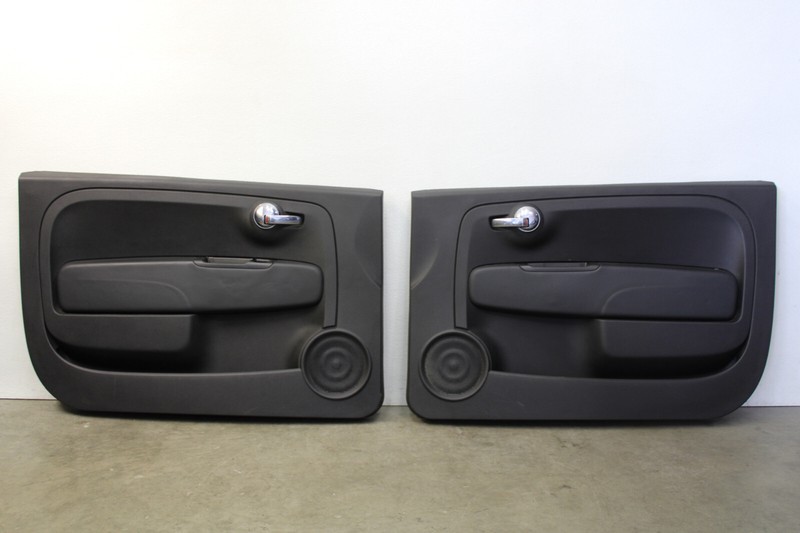 Fiat 500 Abarth Black Vinyl Door Panels Cards Doorcards Trim Oem 2012-2018