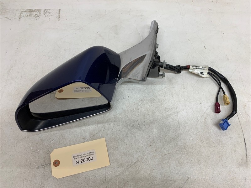 17-20 Tesla Model 3 Front Left Exterior Rear View Door Mirror Blue 26002 U17