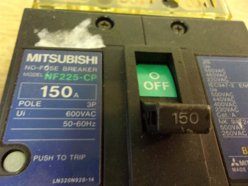 Mitsubishi NF255-CP 150A 3-Pole 600VAC Circuit Breaker *FREE SHIPPING*