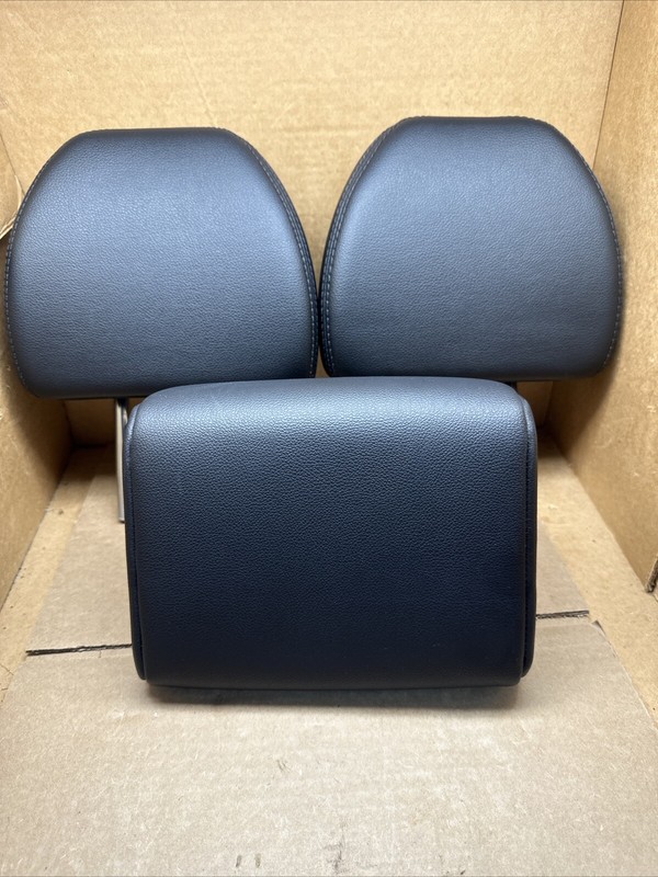 2014-2020 NISSAN ROGUE REAR LEFT CENTER RIGHT SEAT BLACK LEATHER HEADRESTS