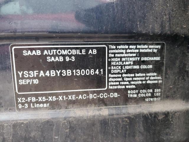 2011 SAAB 9-3 Left Door Mirror Assembly Blue OEM 514114 173K Miles