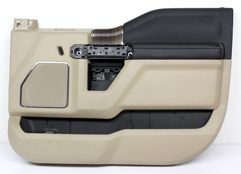 OEM Right Passenger Side Front Door Trim Panel For Ford F150 Lariat Black, Tan
