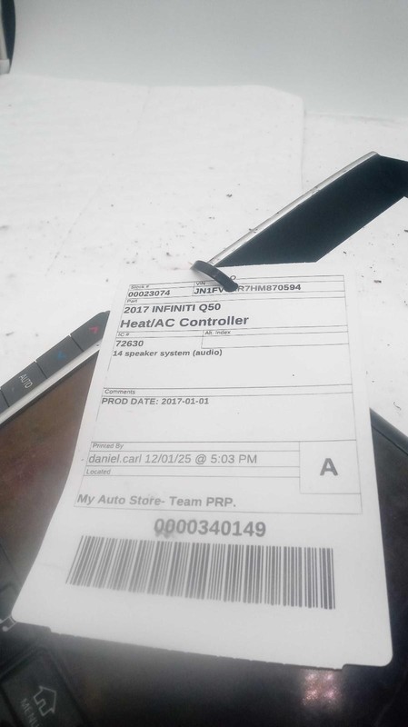 2017 INFINITI Q50 A/C Selector Switch OEM Blue 71K Miles NJ25-23074-580562