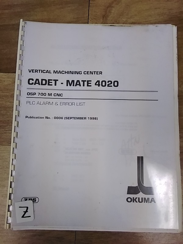 Okuma Cadet-Mate 4020 PLC Alarm & Error List 0006