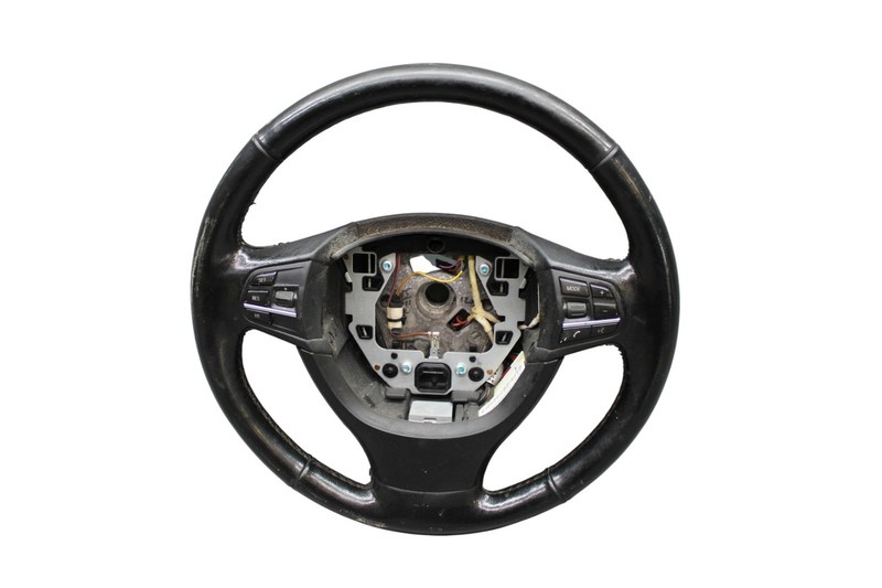 10-13 BMW F07 550i 535i GT Front Steering Wheel Leather Black 9229479 Oem
