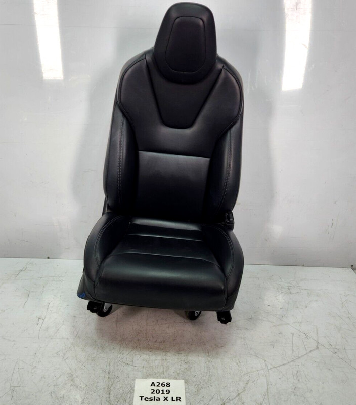 ✅ 16-20 OEM Tesla Model X Front Right Passenger Side Seat Leather Black Assembly