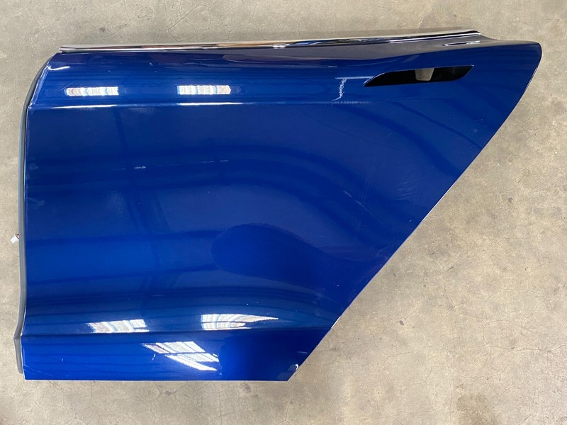 ⭐2016-2020 TESLA MODEL S REAR LEFT LH EXTERIOR DOOR PANEL SHELL BLUE OEM LOT2384