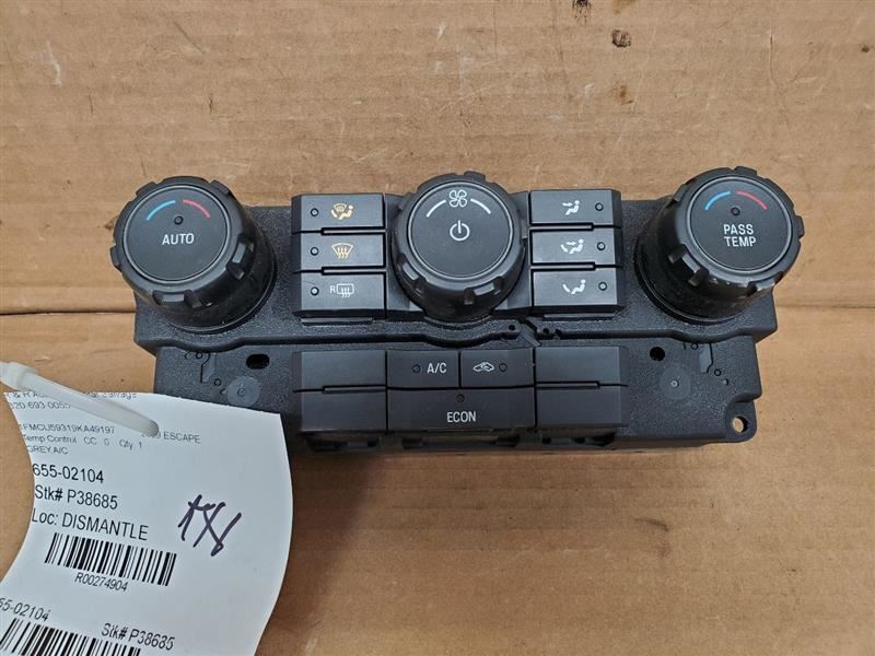 Temperature Control Front VIN 3 8th Digit Hybrid Fits 09 ESCAPE 274904