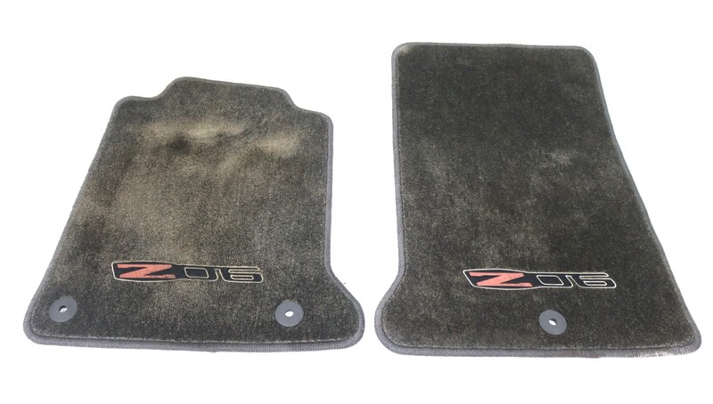 2005-2013 Corvette C6 ZO6 Driver & Passenger Carpet Floor Mat USED GM 17802477