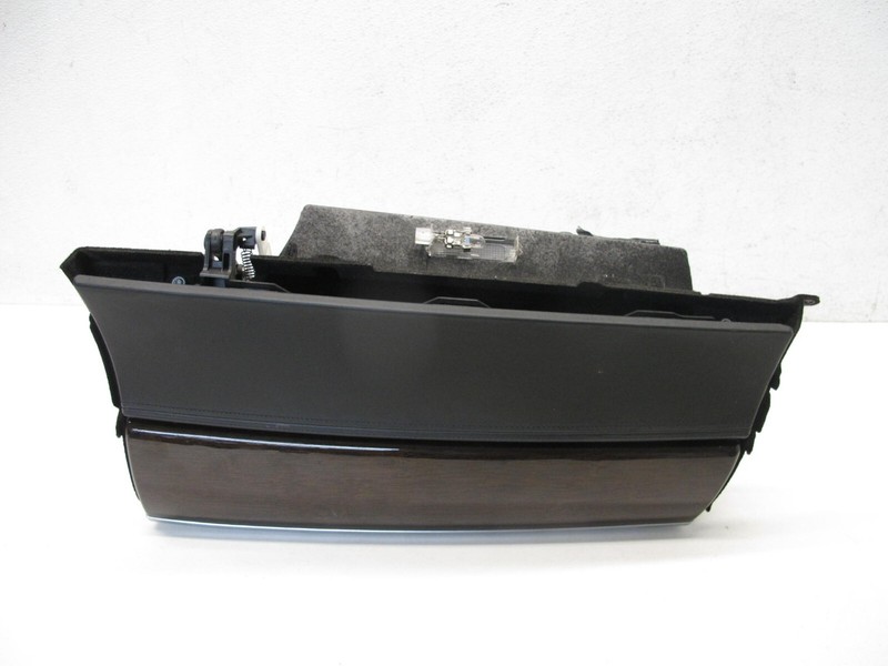07-14 BMW E70 E71 X5 X6 INTERIOR GLOVE BOX ASSEMBLY BLACK BAMBOO WOOD 060422