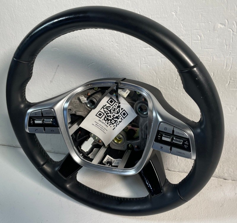 2020-25 KIA TELLURIDE STEERING WHEEL BLACK LEATHER W/ CONTROL SWITCHES #107146