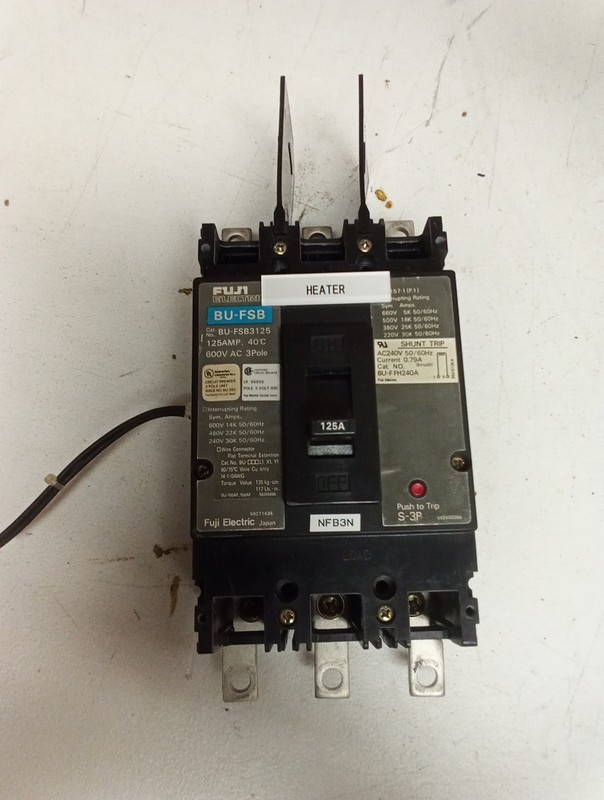 Fuji Electric 3 Pole Circuit Breaker BU-FSB3125 125 AMP 600 VOLT
