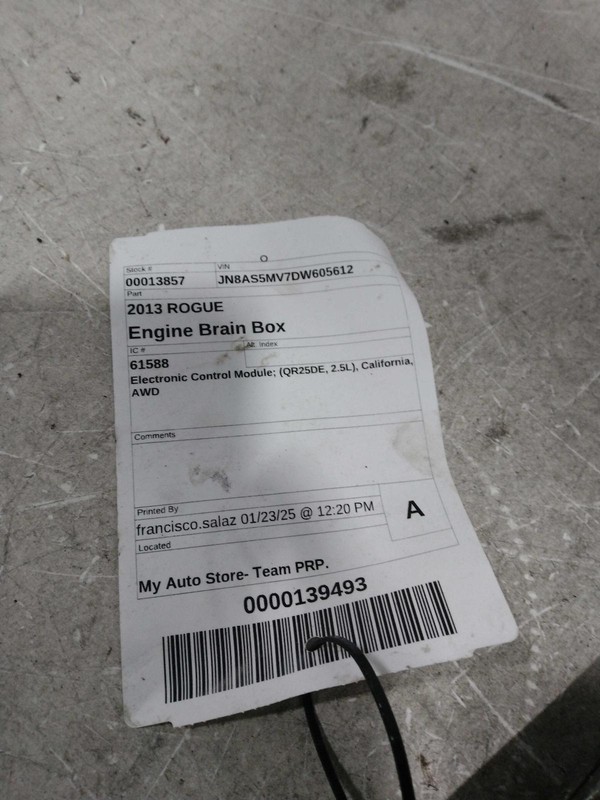 2013 Nissan Rogue Engine Control Module ECM 237031VX9A Used 143k Miles