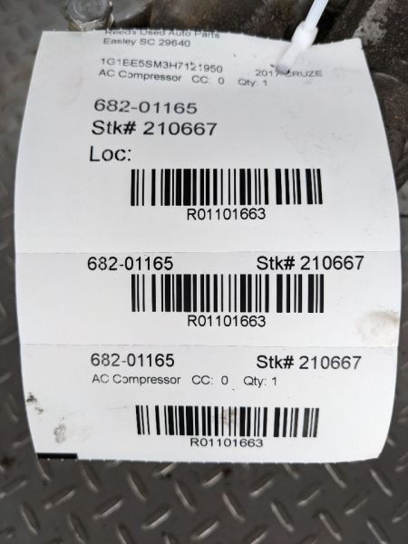 AC Compressor Fits 16-18 CRUZE 1101663