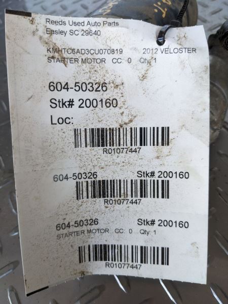 Starter Motor Turbo Fits 12-17 19-20 VELOSTER 1077447