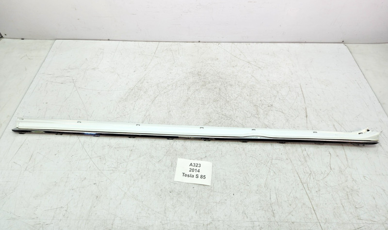 ✅ 12-20 OEM Tesla Model S Left Driver Rocker Panel Scuff Plate Molding White