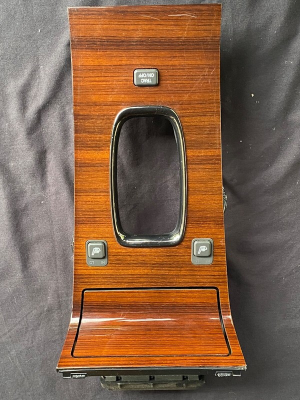 1998-2003 Cadillac Seville STS SLS shifter bezel with switches woodgrain