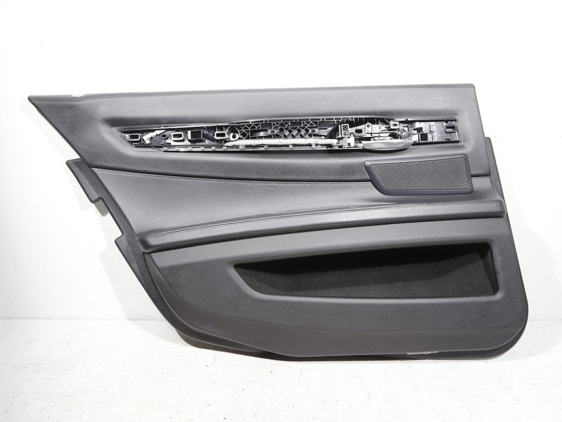 09-15 BMW F02 750Li Rear Left Interior Door Panel Black Nappa Leather OEM