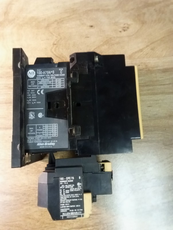 Allen-Bradley 100-A75N3IE Contractor With 193-CPC75 60-75A