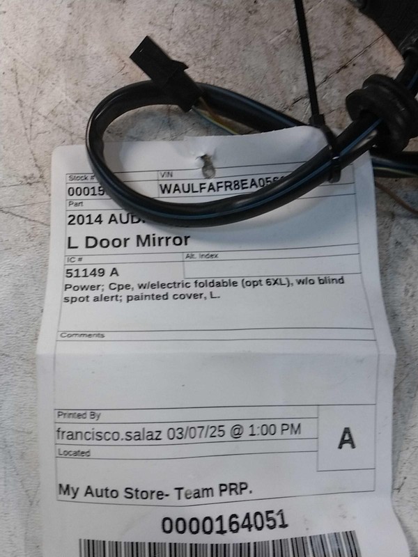 2014 Audi A5 Left Door Mirror Assembly Grey OEM 277504 120K Miles