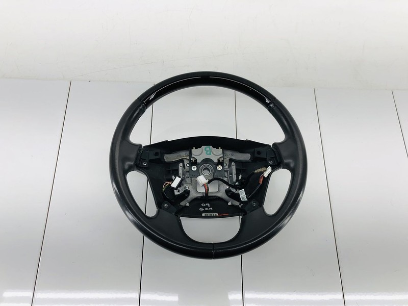 09-12 HYUNDAI GENESIS LEFT SIDE STEERING RING 4 SPOKE BLACK LEATHER WOOD OEM