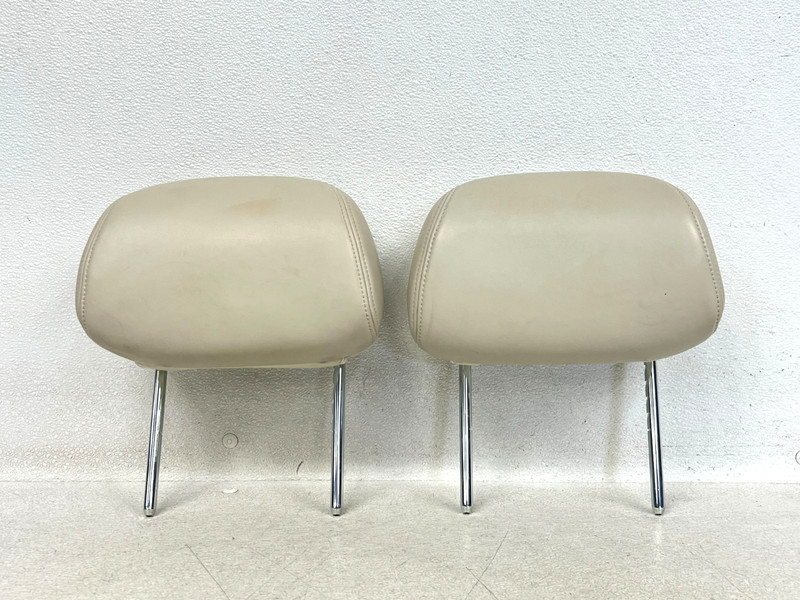 ⭐2007-2015 JAGUAR XK FRONT LEFT & RIGHT SEAT HEADREST REST BEIGE OEM LOT2662