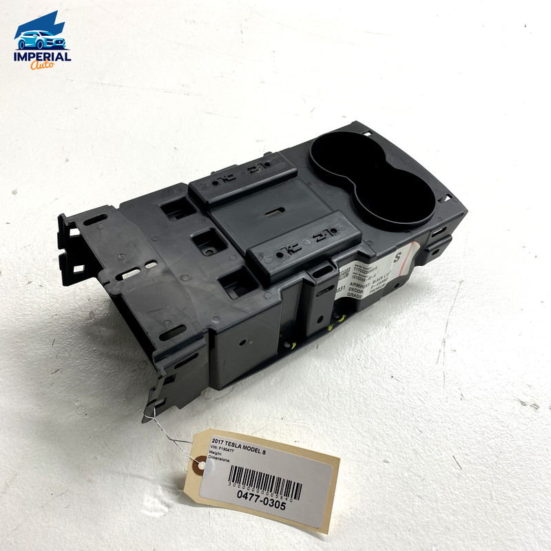 2017 - 2020 TESLA MODEL S CONSOLE ARMREST STORAGE BASE & CUPHOLDER OEM