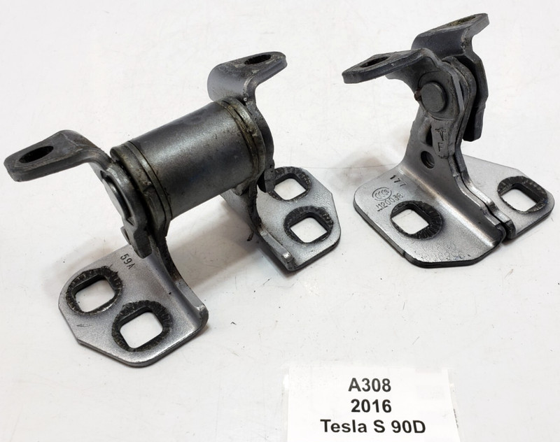 ✅12-20 OEM Tesla Model S Front Right Passenger Door Hinge Upper Lower Silver SET