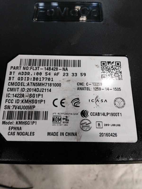 2016 Ford F150 Telematics Interface Module OEM FL3T-14B428-NA Used 96K Miles