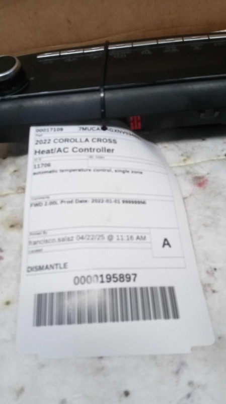 2022 Toyota Corolla Cross A/C Selector Switch OEM Blue 559000A160 Used
